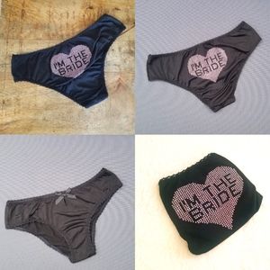 Victoria's Secret Vintage I do Satin Hiphugger Panty with Crystal Elements